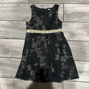GB Girls Black and Gold  Sleeveless Dress